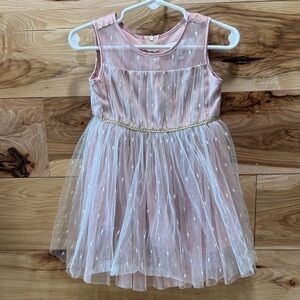 Popatu Pink and Gold Kids Dress